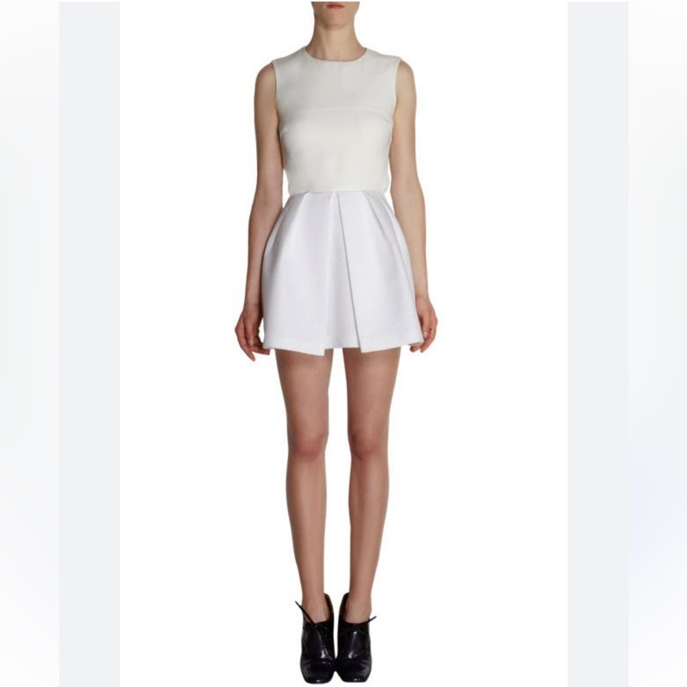 Balenciaga Full Skirt A-Line 2012 White Mini Dress